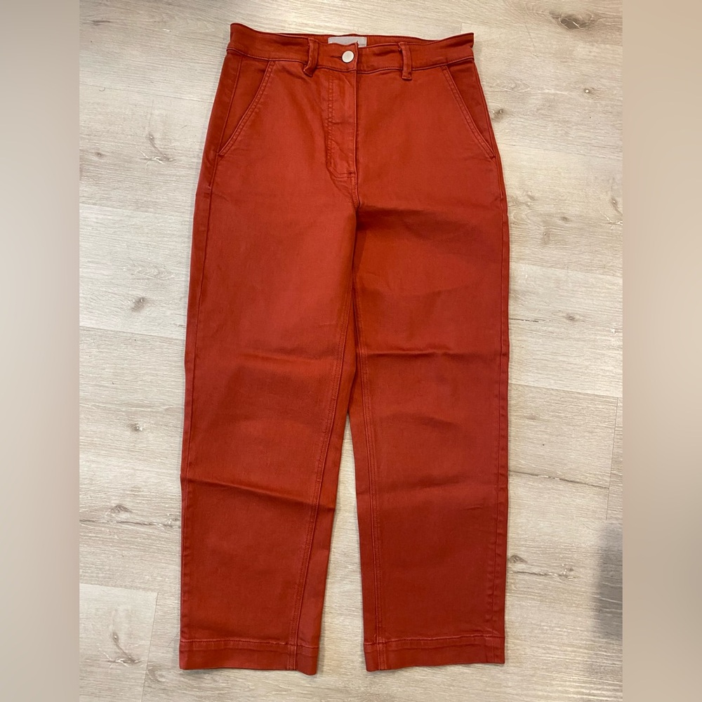 Everlane straight leg crop red 6
